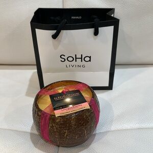 BUNGALOW GLOW HANDMADE IN HAWAII COCONUT SHELL CANDLE: Lemongrass Nosemar NWT